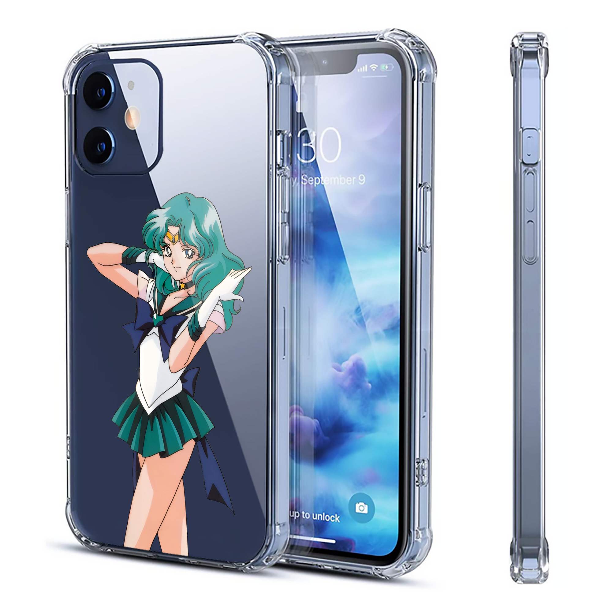 （画像用） 美少女戦士セーラームーン 海王 みちる（かいおう みちる） Sailor Moon Kaiou Michiru 【iPhone 12シリーズ対応】透明スマホケース（クリアソフトケース）